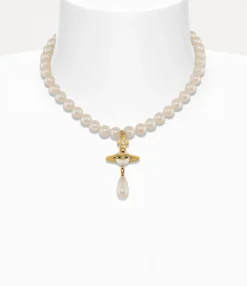 One Row Pearl Drop Choker