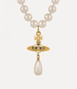 One Row Pearl Drop Choker