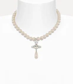 One Row Pearl Drop Choker