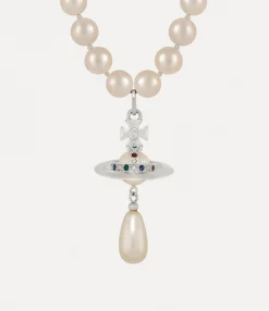 One Row Pearl Drop Choker