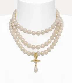 Three Row Pearl Drop Choker