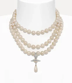 Three Row Pearl Drop Choker