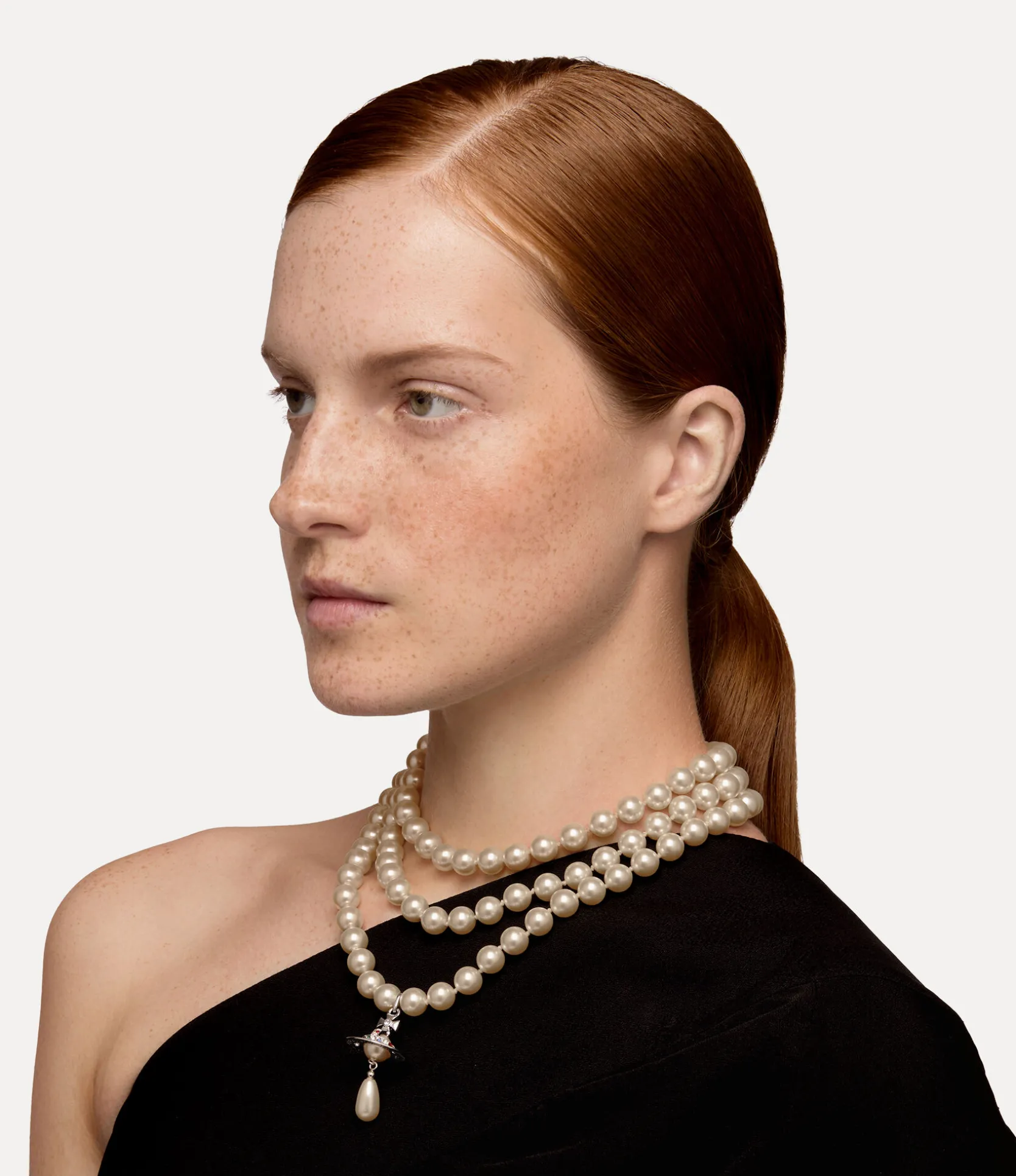Three Row Pearl Drop Choker
